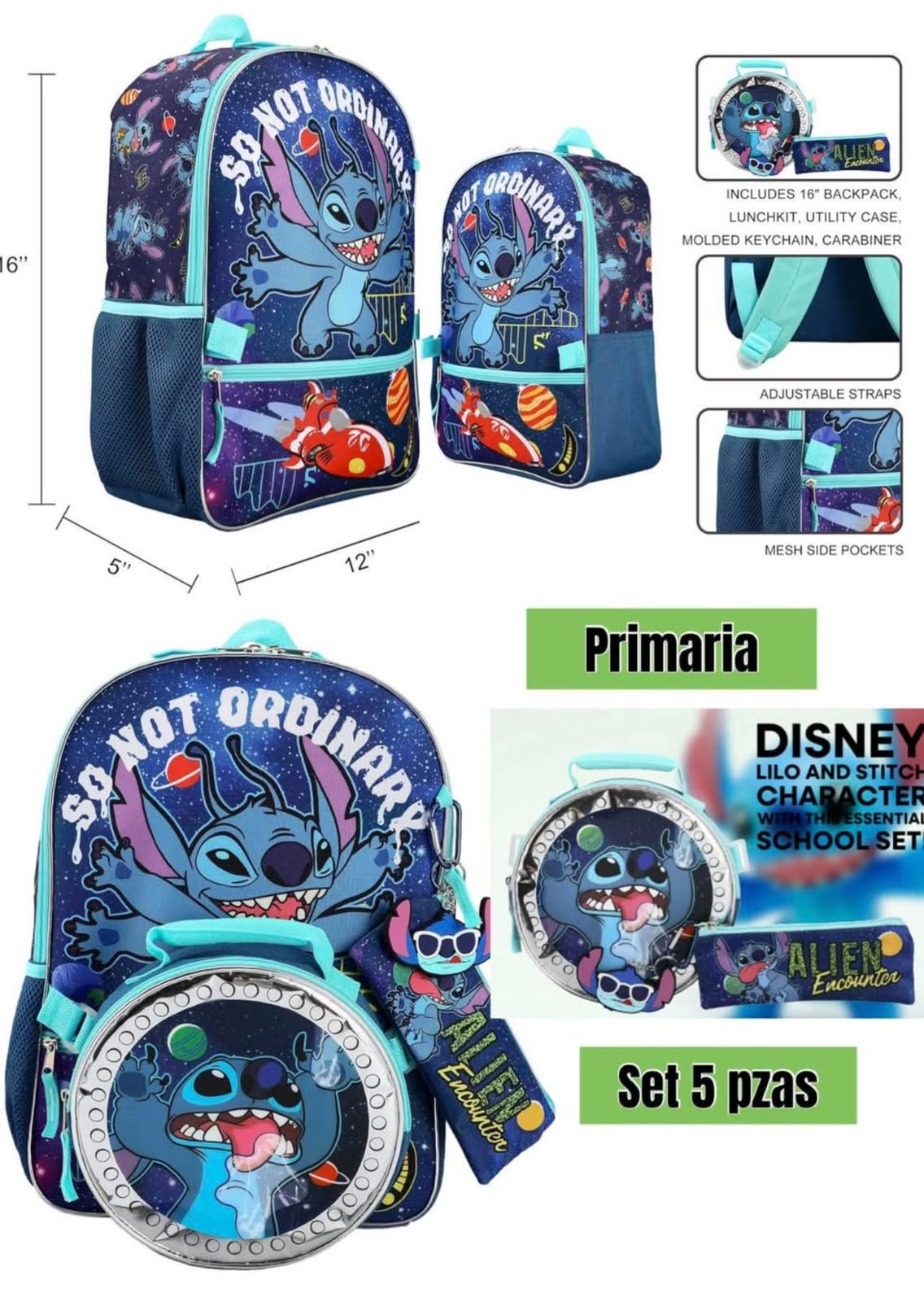Set Mochila Stich