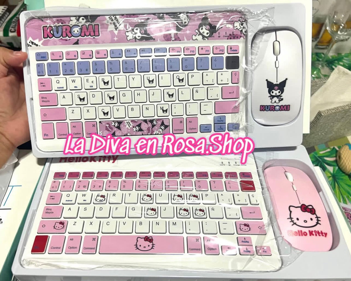 Mini teclado Bluetooth anime Sanrio Kitty